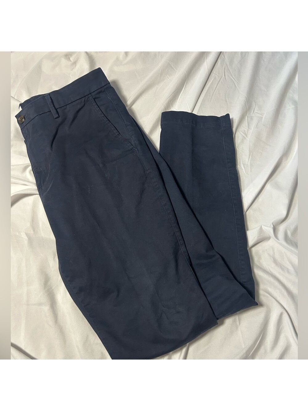 GAP Essential Khaki Skinny Pants Men's 33x32 Navy Casual Stretch Stylish - Picture 1 of 10